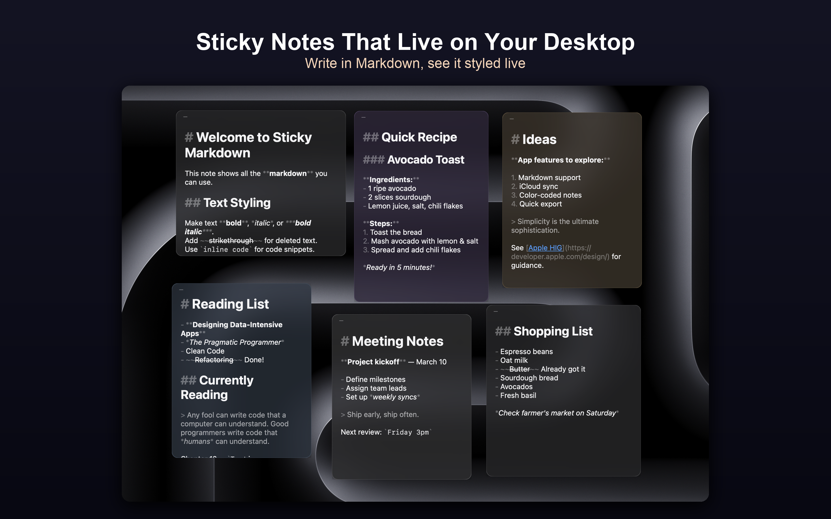Pane on macOS — floating sticky notes on your desktop